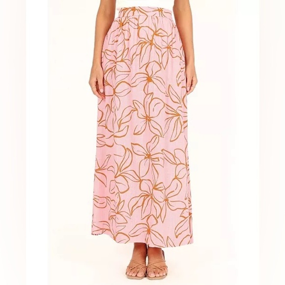 Petal & Pup Dresses & Skirts - NWT Petal & Pup Women's Kasey High Waisted Maxi  Skirt Pink Floral - Medium